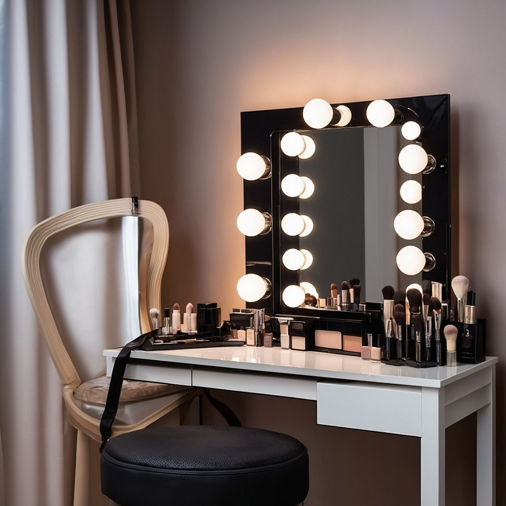 Belleza curvy con maquillaje profesional sofisticado